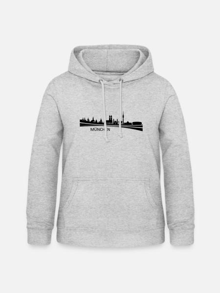 Skyline - München - Frauen Hoodie - Hellgrau meliert