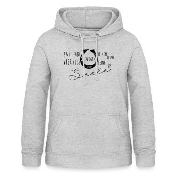 Zwei Füße bewegen deinen Körper, vier Füße Seele - Frauen Hoodie - Hellgrau meliert - Vorne - AI Model Female 172 light (172cm)