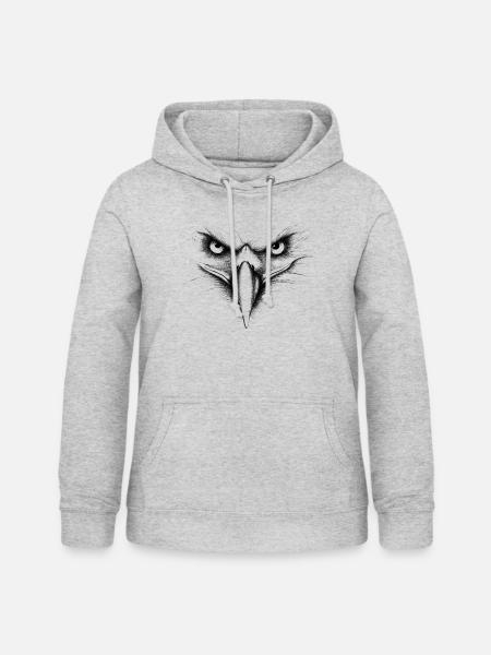 Yeux d'aigle - Sweat à capuche Femme - gris clair chiné
