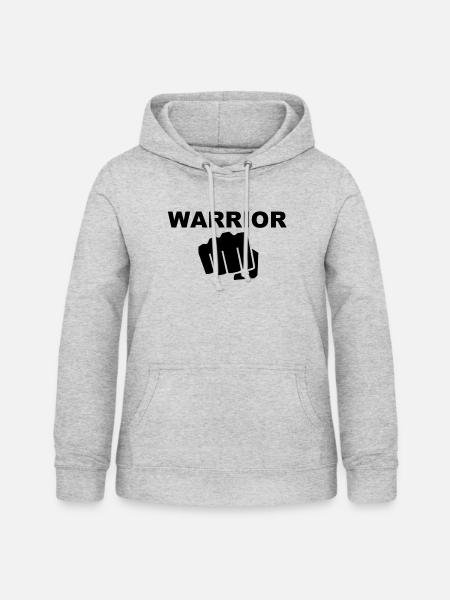 WARRIOR - Frauen Hoodie - Hellgrau meliert