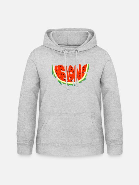 Melone - Frauen Hoodie - Hellgrau meliert
