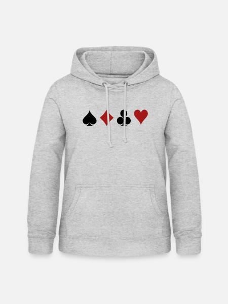Cards - Frauen Hoodie - Hellgrau meliert