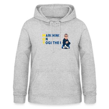 mot3 - Frauen Hoodie - Hellgrau meliert - Vorne - AI Model Female 172 light (172cm)