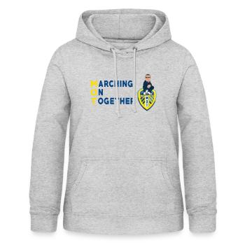 MOT1 - Frauen Hoodie - Hellgrau meliert - Vorne - AI Model Female 172 light (172cm)