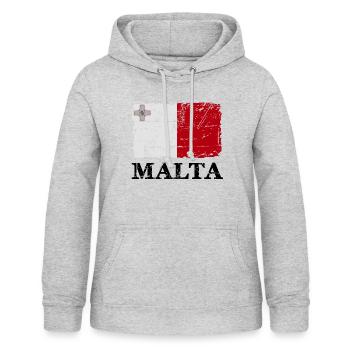 Malta - Flagge - Banner - Fahne - Flag - Frauen Hoodie - Hellgrau meliert - Vorne - AI Model Female 172 light (172cm)