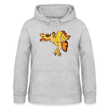 POP-ART MAYA OWL - THE CRAZY - Women's Hoodie - light heather grey - Front - AI Model Female 172 light (172cm)