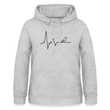 herzschlag wellensittich - Frauen Hoodie - Hellgrau meliert - Vorne - AI Model Female 172 light (172cm)