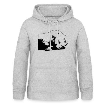 Rhino - Frauen Hoodie - Hellgrau meliert - Vorne - AI Model Female 172 light (172cm)