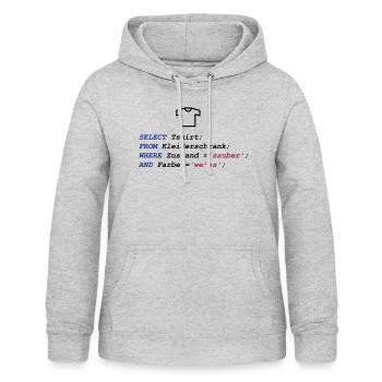 it shirt my sql dress code - Women's Hoodie - light heather grey - Front - AI Model Female 172 light (172cm)