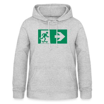 Notausgang Skate - Frauen Hoodie - Hellgrau meliert - Vorne - AI Model Female 172 light (172cm)