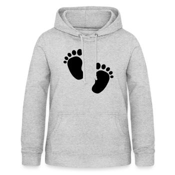 pieds de bébé - Sweat à capuche Femme - gris clair chiné - Devant - AI Model Female 172 light (172cm)