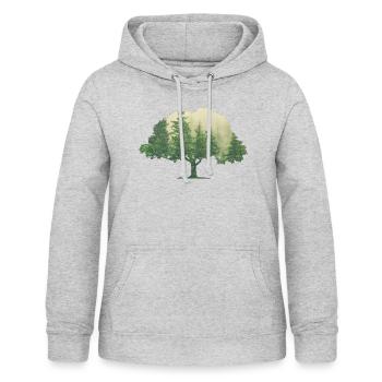 arbre - Sweat à capuche Femme - gris clair chiné - Devant - AI Model Female 172 light (172cm)