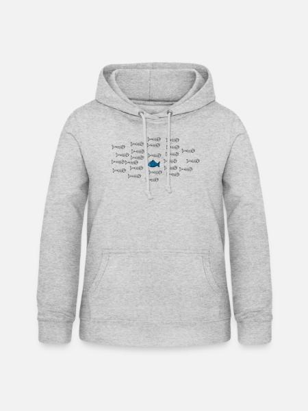 Gegen den Strom - Frauen Hoodie - Hellgrau meliert