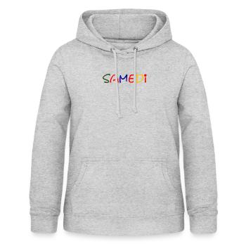 Samedi - Sweat à capuche Femme - gris clair chiné - Devant - AI Model Female 172 light (172cm)