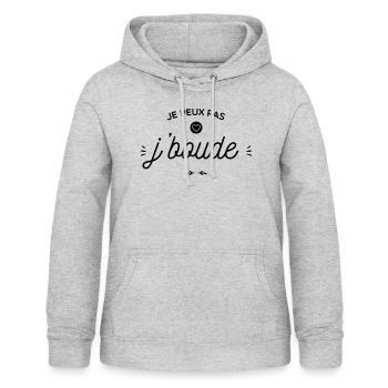 je peux pas je boude - Sweat à capuche Femme - gris clair chiné - Devant - AI Model Female 172 light (172cm)