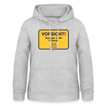 Teenager in der Pubertät - Frauen Hoodie - Hellgrau meliert - Vorne - AI Model Female 172 light (172cm)