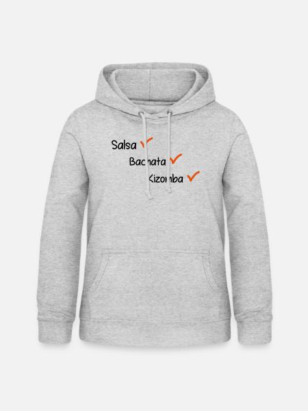 Salsa Bachata Kizomba - Frauen Hoodie - Hellgrau meliert