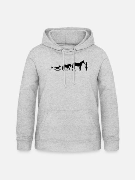 Evolution Pferdemädchen - Farbwechsel - Frauen Hoodie - Hellgrau meliert