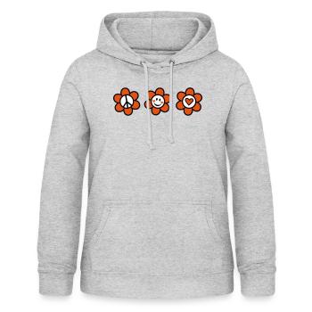 Peace Love Happy Flower Power - Women's Hoodie - light heather grey - Front - AI Model Female 172 light (172cm)