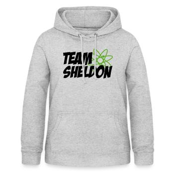 The Big Bang Theory Team Sheldon - Frauen Hoodie - Hellgrau meliert - Vorne - AI Model Female 172 light (172cm)