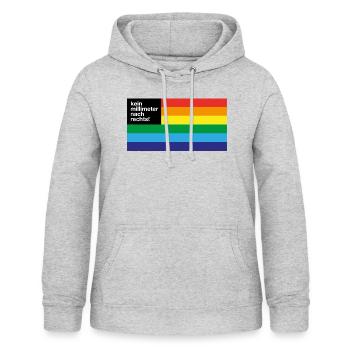 kein millimeter nach rechte gegen rechts nazis - Frauen Hoodie - Hellgrau meliert - Vorne - AI Model Female 172 light (172cm)