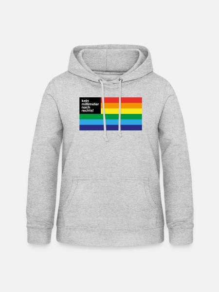 kein millimeter nach rechte gegen rechts nazis - Frauen Hoodie - Hellgrau meliert