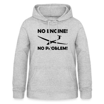 Kein Motor kein Problem Segelflieger Spruch Pilot - Frauen Hoodie - Hellgrau meliert - Vorne - AI Model Female 172 light (172cm)