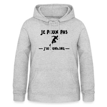 JE PEUX PAS J'AI RUNNING - Sweat à capuche Femme - gris clair chiné - Devant - AI Model Female 172 light (172cm)