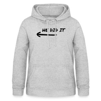 He did it! He was. - Women's Hoodie - light heather grey - Front - AI Model Female 172 light (172cm)