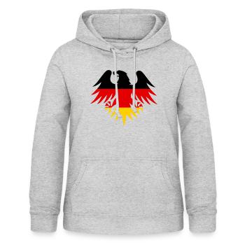 Deutschland Adler Nr.2 (3-farbig) - Frauen Hoodie - Hellgrau meliert - Vorne - AI Model Female 172 light (172cm)
