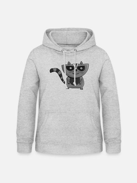 Intensiver Waschbär - Frauen Hoodie - Hellgrau meliert