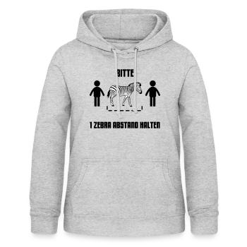 1 Zebra Abstand halten - Frauen Hoodie - Hellgrau meliert - Vorne - AI Model Female 172 light (172cm)