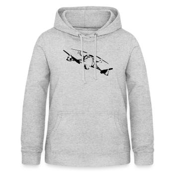 Drone - Sweat à capuche Femme - gris clair chiné - Devant - AI Model Female 172 light (172cm)