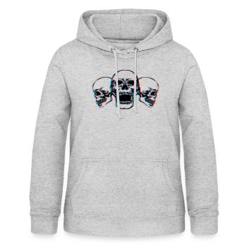 three skulls visual effect - Women's Hoodie - light heather grey - Front - AI Model Female 172 light (172cm)