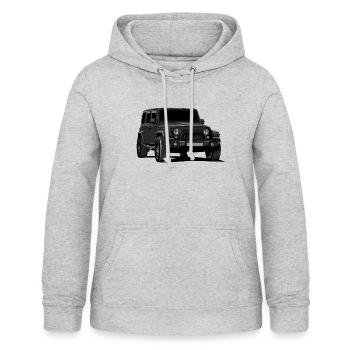 Noir auto - Sweat à capuche Femme - gris clair chiné - Devant - AI Model Female 172 light (172cm)