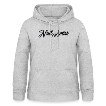 Nail Artist Noir - Sweat à capuche Femme - gris clair chiné - Devant - AI Model Female 172 light (172cm)
