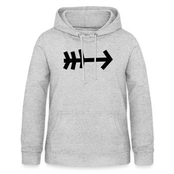 pfeil - Frauen Hoodie - Hellgrau meliert - Vorne - AI Model Female 172 light (172cm)