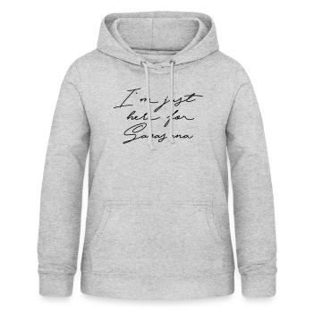 Juste ici pour Savasana - Sweat à capuche Femme - gris clair chiné - Devant - AI Model Female 172 light (172cm)