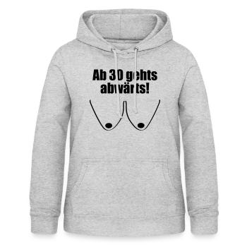 ab 30 gehts abwärts busen - Frauen Hoodie - Hellgrau meliert - Vorne - AI Model Female 172 light (172cm)