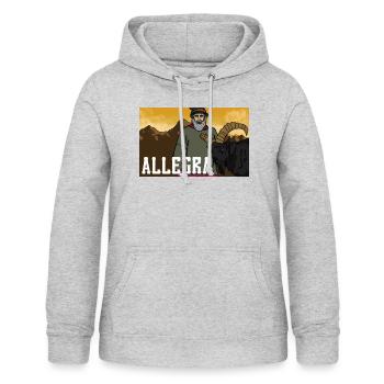 Allegra Bündner Land Schweiz Steinbock Alpen - Frauen Hoodie - Hellgrau meliert - Vorne - AI Model Female 172 light (172cm)