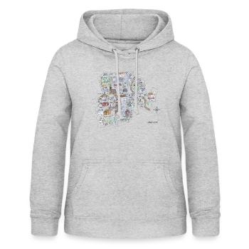 Lüneburg Landkarte - Frauen Hoodie - Hellgrau meliert - Vorne - AI Model Female 172 light (172cm)