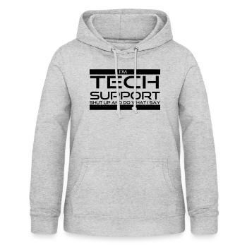 Tech support - Women's Hoodie - light heather grey - Front - AI Model Female 172 light (172cm)
