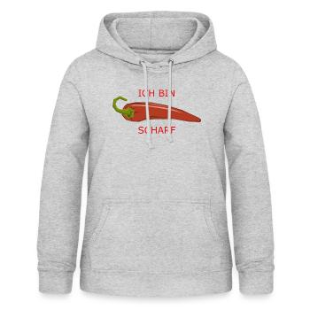 Scharfe Peperoni - Frauen Hoodie - Hellgrau meliert - Vorne - AI Model Female 172 light (172cm)