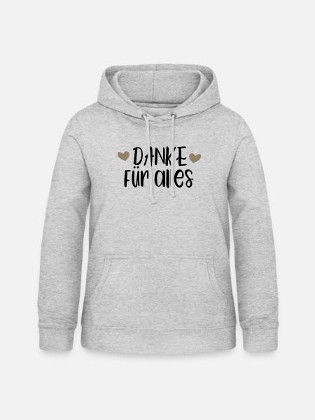 Danke für alles - Frauen Hoodie - Hellgrau meliert