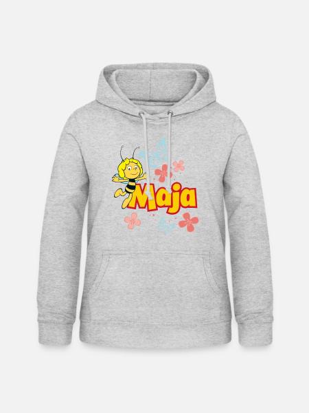 Biene Maja Pose mit Logo - Frauen Hoodie - Hellgrau meliert