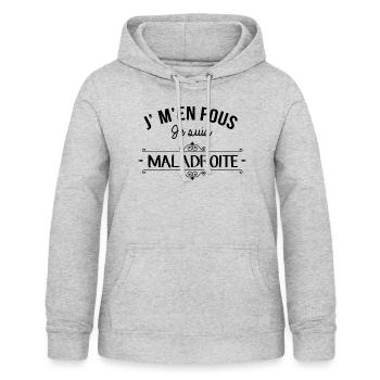 je suis MALADROITE - Sweat à capuche Femme - gris clair chiné - Devant - AI Model Female 172 light (172cm)