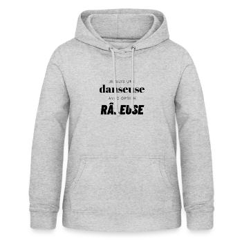 ICH BIN EINE TÄNZERIN MIT EINER... - Frauen Hoodie - Hellgrau meliert - Vorne - AI Model Female 172 light (172cm)