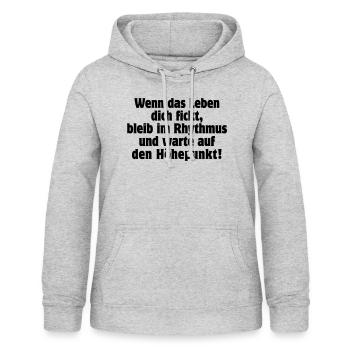 wenn das Leben Dich fickt bleib im Rhythmus Musik - Frauen Hoodie - Hellgrau meliert - Vorne - AI Model Female 172 light (172cm)