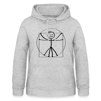 Vitruv und Vitruvian. Leonardo da Vinci. - Frauen Hoodie - Hellgrau meliert - Vorne - AI Model Female 172 light (172cm)
