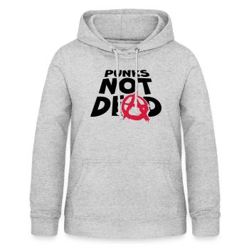punks not dead Zitat - Frauen Hoodie - Hellgrau meliert - Vorne - AI Model Female 172 light (172cm)
